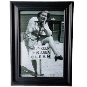 Funny Women Woman Girl with sign clean 🤣 Vintage fem Alternative aesthetic Art